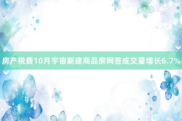 房产税费10月宇宙新建商品房网签成交量增长6.7%