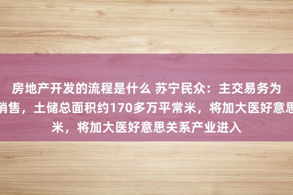 房地产开发的流程是什么 苏宁民众：主交易务为房地产设备与销售，土储总面积约170多万平常米，将加大医好意思关系产业进入