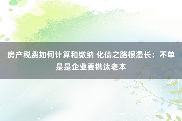 房产税费如何计算和缴纳 化债之路很漫长：不单是是企业要镌汰老本