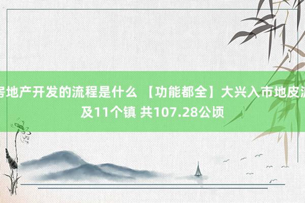 房地产开发的流程是什么 【功能都全】大兴入市地皮波及11个镇 共107.28公顷