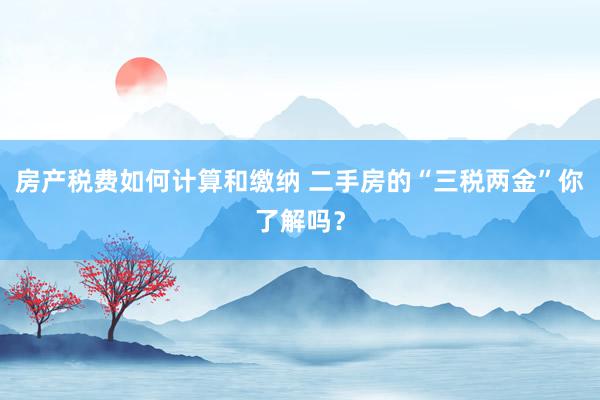 房产税费如何计算和缴纳 二手房的“三税两金”你了解吗？