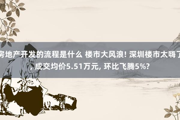 房地产开发的流程是什么 楼市大风浪! 深圳楼市太嗨了, 成交均价5.51万元, 环比飞腾5%?