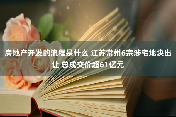 房地产开发的流程是什么 江苏常州6宗涉宅地块出让 总成交价超61亿元