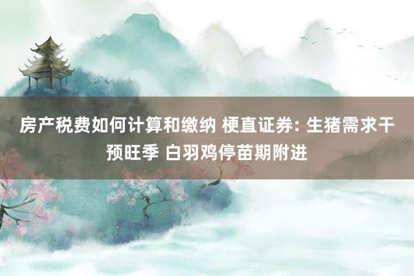 房产税费如何计算和缴纳 梗直证券: 生猪需求干预旺季 白羽鸡停苗期附进