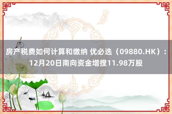 房产税费如何计算和缴纳 优必选（09880.HK）：12月20日南向资金增捏11.98万股