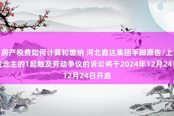 房产税费如何计算和缴纳 河北鑫达集团手脚原告/上诉东说念主的1起触及劳动争议的诉讼将于2024年12月24日开庭