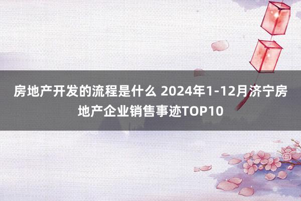 房地产开发的流程是什么 2024年1-12月济宁房地产企业销售事迹TOP10