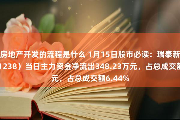 房地产开发的流程是什么 1月15日股市必读：瑞泰新材（301238）当日主力资金净流出348.23万元，占总成交额6.44%