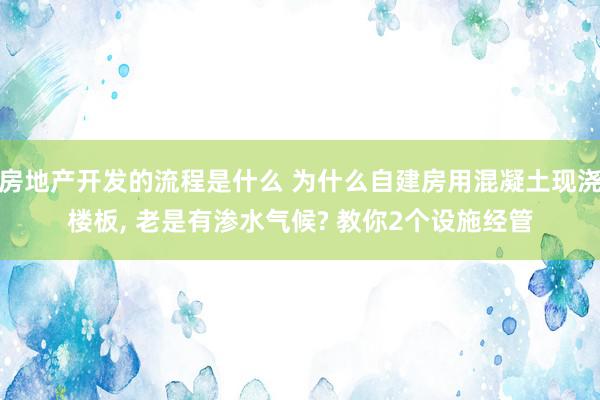 房地产开发的流程是什么 为什么自建房用混凝土现浇楼板, 老是有渗水气候? 教你2个设施经管