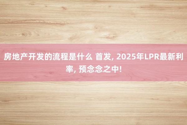 房地产开发的流程是什么 首发, 2025年LPR最新利率, 预念念之中!