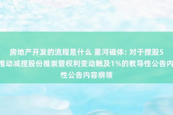 房地产开发的流程是什么 星河磁体: 对于捏股5%以上推动减捏股份推崇暨权利变动触及1%的教导性公告内容纲领