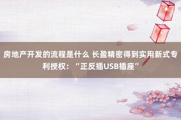 房地产开发的流程是什么 长盈精密得到实用新式专利授权：“正反插USB插座”