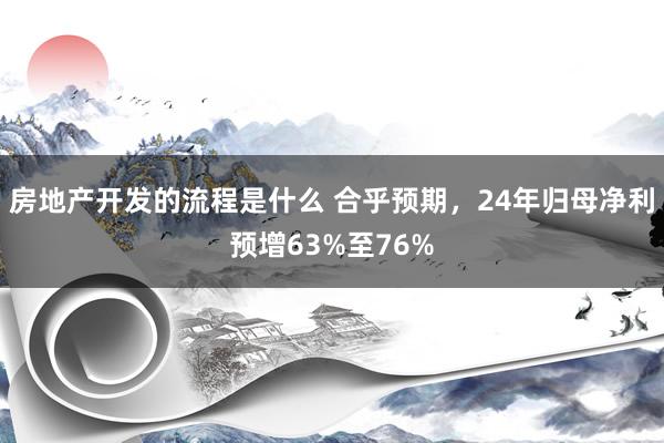 房地产开发的流程是什么 合乎预期，24年归母净利预增63%至76%