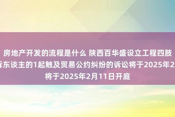 房地产开发的流程是什么 陕西百华盛设立工程四肢被告/被上诉东谈主的1起触及贸易公约纠纷的诉讼将于2025年2月11日开庭