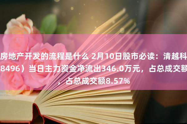 房地产开发的流程是什么 2月10日股市必读：清越科技（688496）当日主力资金净流出346.0万元，占总成交额8.57%