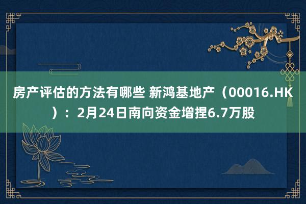 房产评估的方法有哪些 新鸿基地产（00016.HK）：2月24日南向资金增捏6.7万股