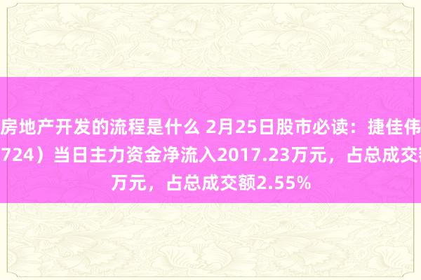 房地产开发的流程是什么 2月25日股市必读：捷佳伟创（300724）当日主力资金净流入2017.23万元，占总成交额2.55%