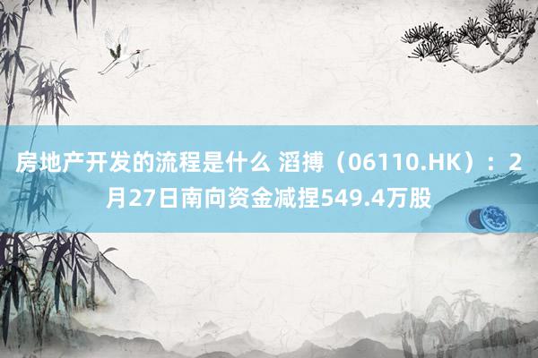 房地产开发的流程是什么 滔搏（06110.HK）：2月27日南向资金减捏549.4万股