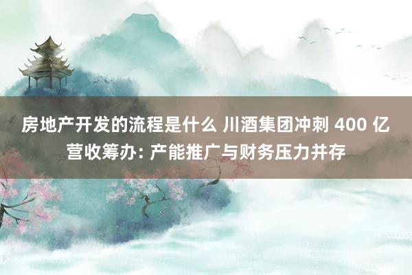 房地产开发的流程是什么 川酒集团冲刺 400 亿营收筹办: 产能推广与财务压力并存