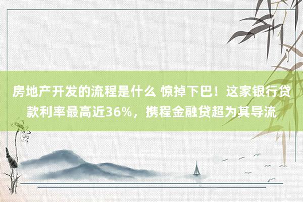 房地产开发的流程是什么 惊掉下巴！这家银行贷款利率最高近36%，携程金融贷超为其导流