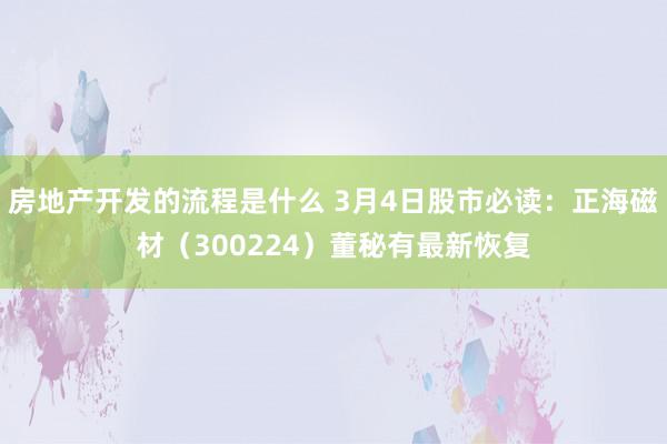 房地产开发的流程是什么 3月4日股市必读：正海磁材（300224）董秘有最新恢复