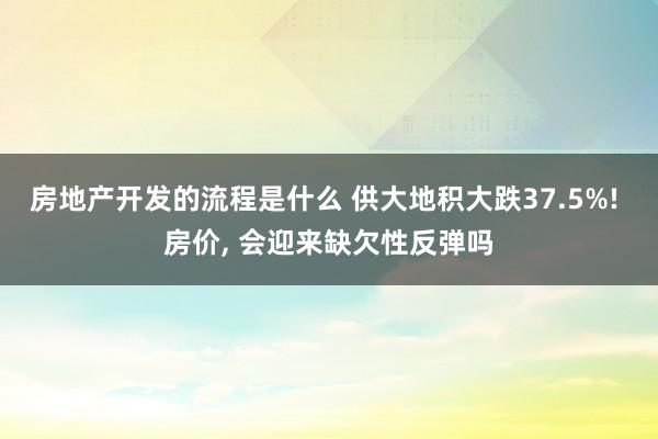 房地产开发的流程是什么 供大地积大跌37.5%! 房价, 会迎来缺欠性反弹吗