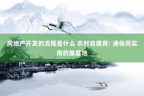 房地产开发的流程是什么 农村自建房: 通俗而实用的屋基地